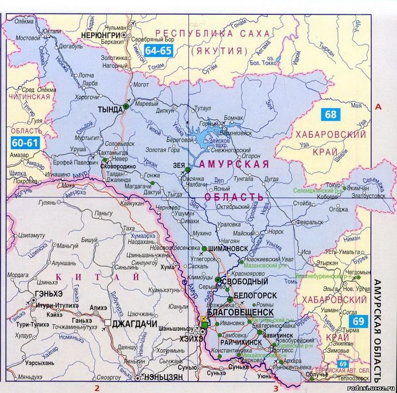 Карта Амурской области